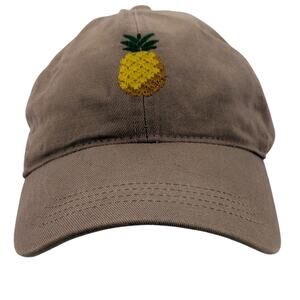 David & Young Baseball Cap Men's Adjustable Khaki Pineapple Embroidered Dad Hat